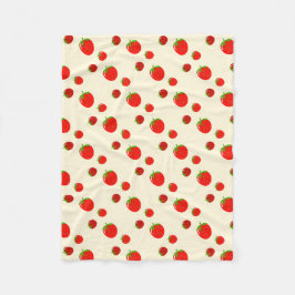 Rote Erdbeermuster auf hellrosa Fleecedecke