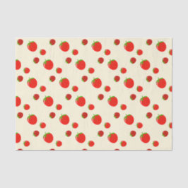 Rote Erdbeermuster auf hellrosa Seidenpapier