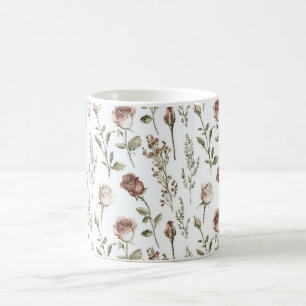 Rote Errötungsrose Floral Kaffeetasse