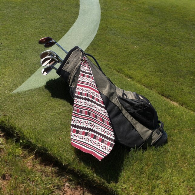 rote ethnische Azteke Golfhandtuch (golf towel)