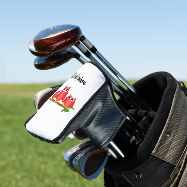 Rote Eulen Design Personalisiert Golf Headcover (In Situ)