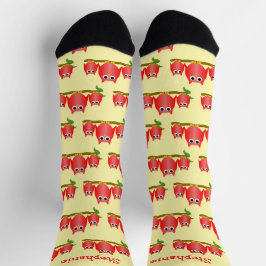 Rote Eulen Design Personalisiert Socken
