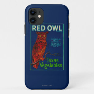 Rote Eulen-Gemüseaufkleber iPhone 11 Hülle
