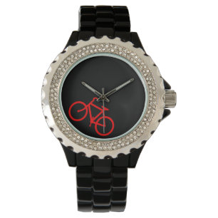 Rote Fahrrad-Route Armbanduhr