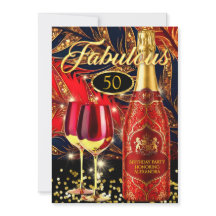 Rote fantastische Geburtstagsfeier Gold Champagner