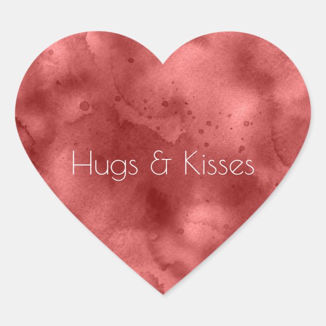 Rote Farbe Herz-Aufkleber (Vorderseite)