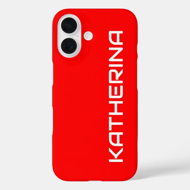 Rote Farbe | Klassischer weißer Name Case-Mate iPhone Hülle (Rückseite)