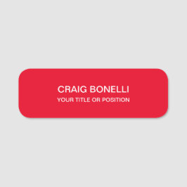 Rote Farbe Modern Minimalistisch Schlicht Namensschild