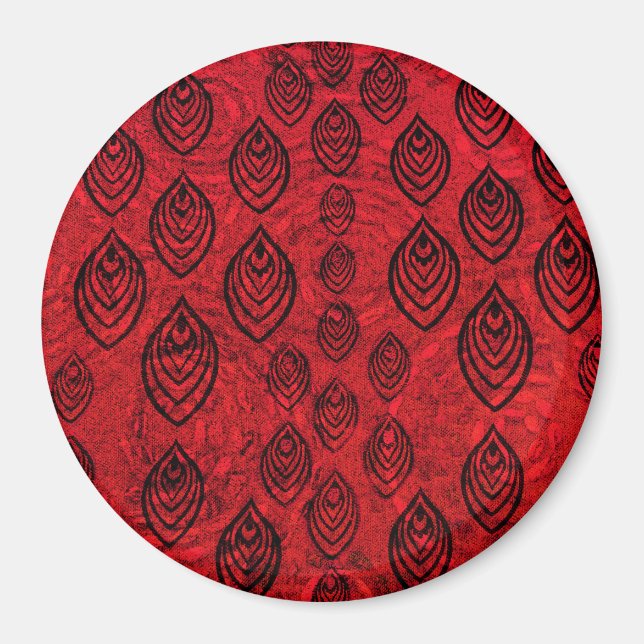 Rote Farbe Regen / Wassertropfen Formen Muster Magnet (Vorne)