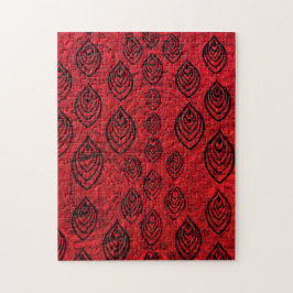 Rote Farbe Regen / Wassertropfen Formen Muster Puzzle