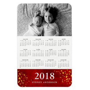 Rote Farbe und Gold   Foto - Kalender 2018 Magnet