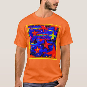 Rote farbige Sterne. Jetzt kaufen T-Shirt