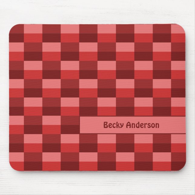 Rote Farbschattierungsblöcke Mousepad (Vorne)