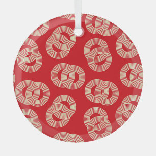 Rote Farbtöne, gerochene Streifen. Ornament Aus Glas