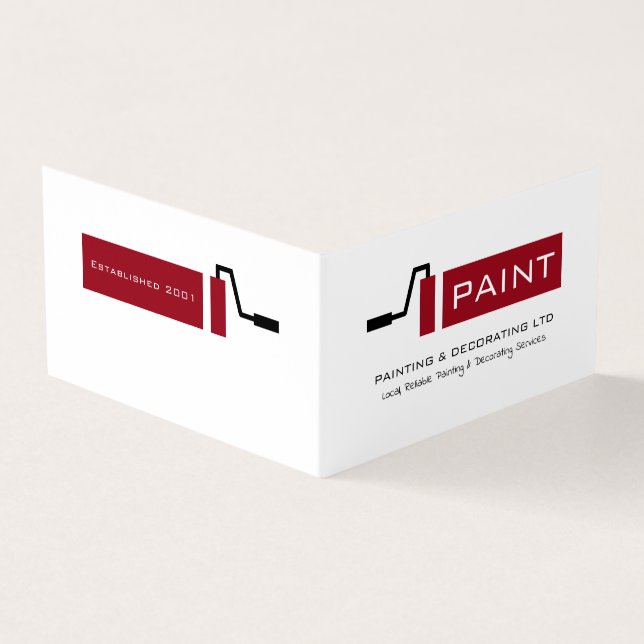 Rote Farbwalze, Maler und Dekorator-Foto Visitenkarten (Vorderseite)