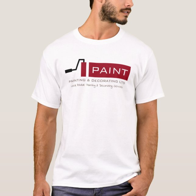 Rote Farbwalze, Maler und Dekoratoranzeige T-Shirt (Vorderseite)