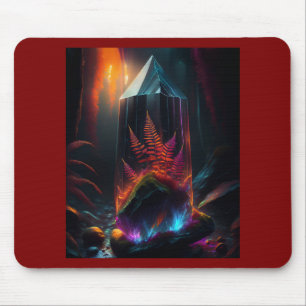 Rote Farne wachsen in Glasprisma entlang des Bache Mousepad