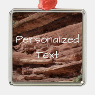 Rote Felsen Colorado Benutzerdefinierter Name Silbernes Ornament