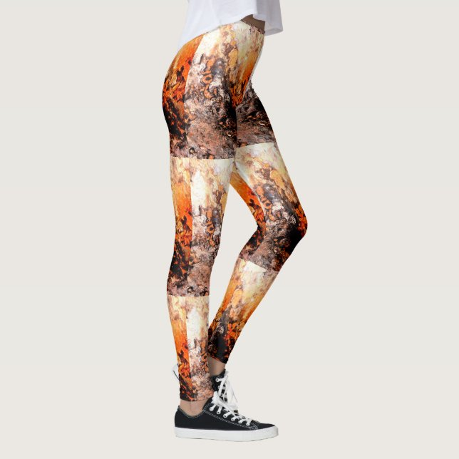 rote Felsen-Graffiti Leggings (Rechts)