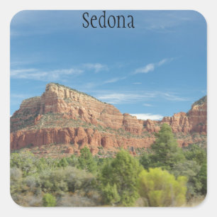 Rote Felsen in Sedona Quadratischer Aufkleber