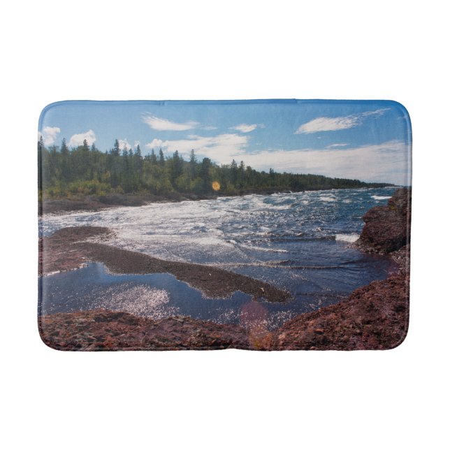 Rote Felsenküste – Lake Superior, U.P. Badematte (Vorderseite)