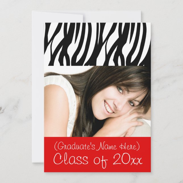 Rote Feminine Abschluss oder Party Einladung (Vorderseite)