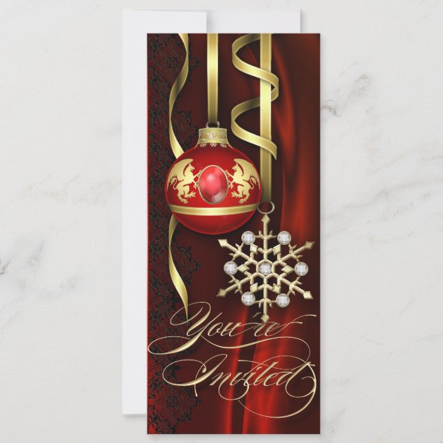 Rote festliche Jubiläum-Feiertags-Einladung Einladung (Vorderseite)