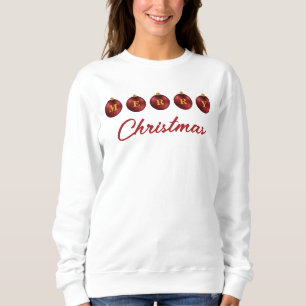 Rote festliche Weihnachtskugeln Frohe Weihnachten Sweatshirt