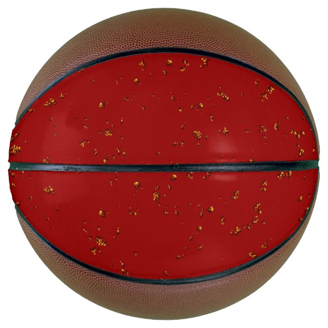 Rote Feuerstrahlen überlagern Ihr Foto Basketball (Vorderseite)