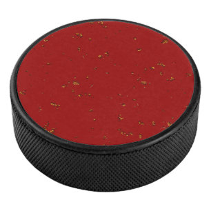Rote Feuerstrahlen überlagern Ihr Foto Eishockey Puck
