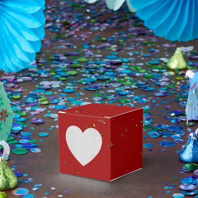 Rote Feuerstrahlen überlagern Ihr Foto Geschenkschachtel (Party)