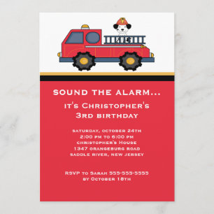 Rote Feuerwehr Einladung