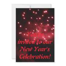Rote Feuerwerke - Einladungen zum neuen Jahr