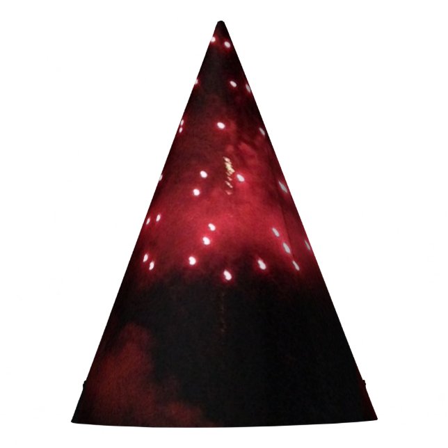 Rote Feuerwerkspartyhüte Partyhütchen (Vorderseite)