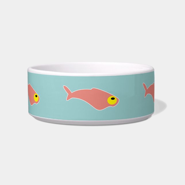 Rote Fisch Katzen Schüssel (Vorderseite)
