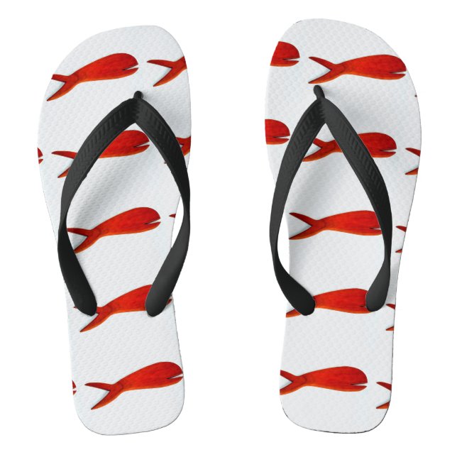 Rote Fische Flip Flops (Fußbett)