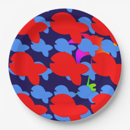 Rote Fische Kinder Pappteller