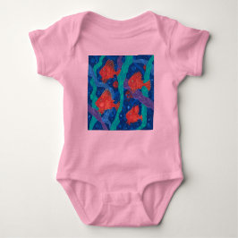 Rote Fische, Meerwassertiere Unterwasser Art Baby Strampler