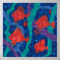 Rote Fische, Meerwassertiere Unterwasser Art