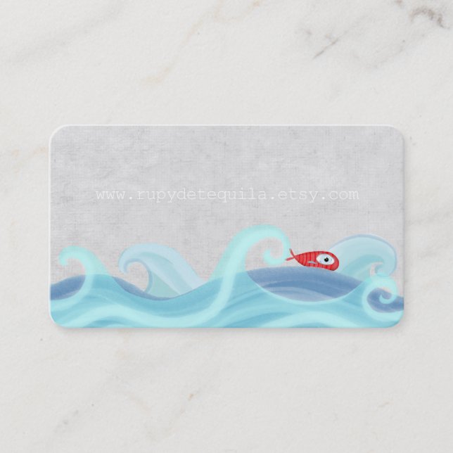 Rote Fische Surfwellen Visitenkarte (Vorderseite)