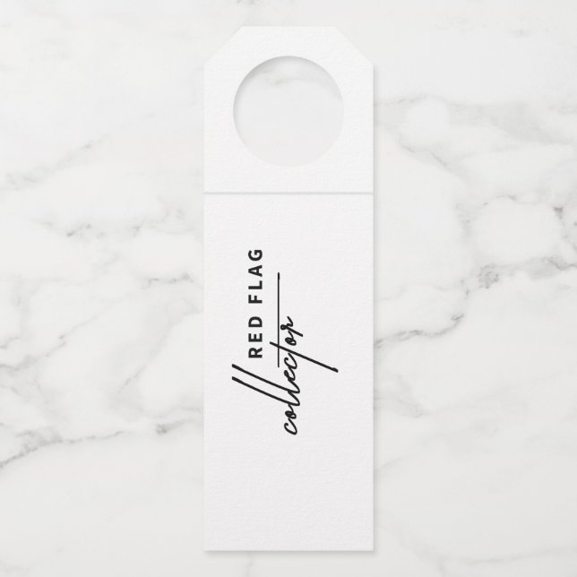 Rote Flagge - mit Vorsicht trinken Flaschenanhänger (Vorderseite)