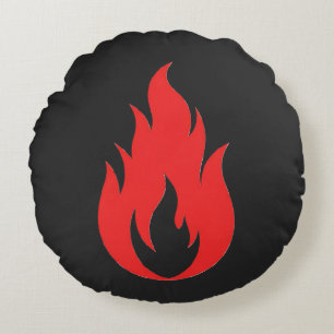 Rote Flamme Rundes Kissen