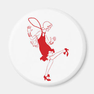 rote Flapper-Girl Magnet