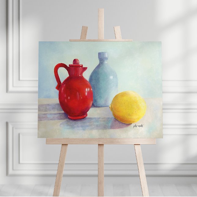 Rote Flasche Stillleben Ölmalerei Leinwanddruck  (Von Creator hochgeladen)