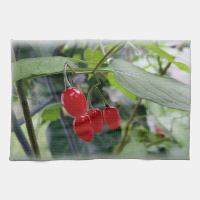rote Flecken im Herbst Geschirrtuch (Horizontal)