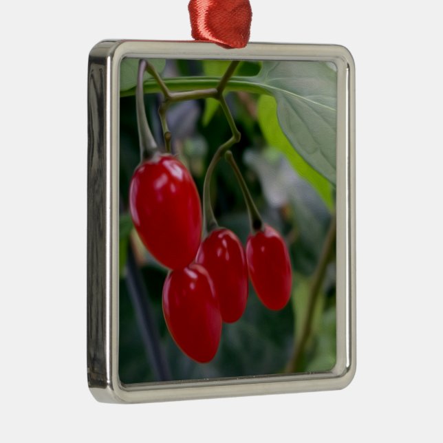 rote Flecken im Herbst Ornament Aus Metall (Rechts)