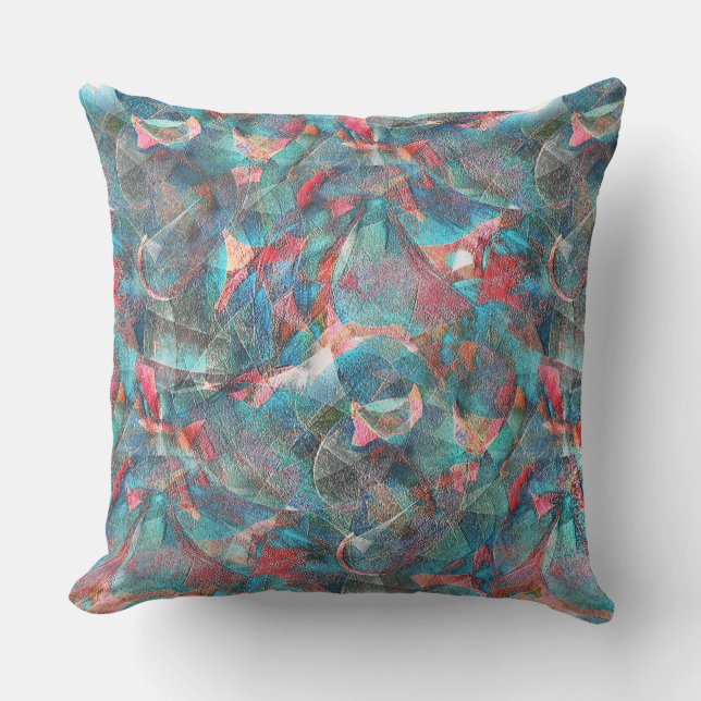 Rote Flecken mit Pfirsich und Zyanflecken an der s Kissen (Vorderseite)