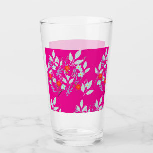 Rote Flora-Blatt-Hot-Pink-Shaker-Glas-Mischer Glas