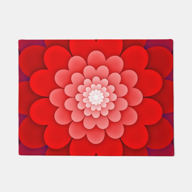 Rote Flora Mandala-58566 Fußmatte (Vorderseite)