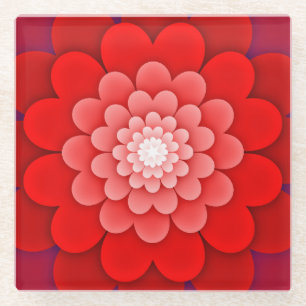 Rote Flora Mandala-58566 Glasuntersetzer